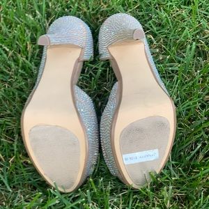 Women’s Rose Color Glitter Shoe Crystal Peep. 8